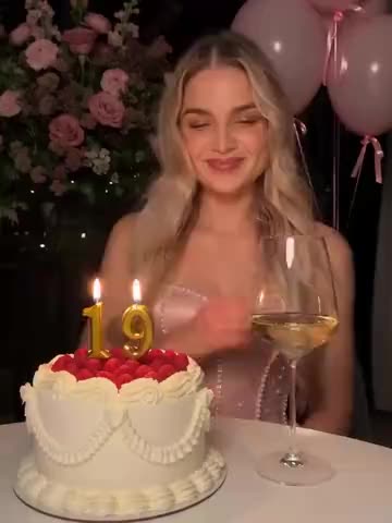 케이크와 알약 생일 밈: 트렌드 영상의 한 장면