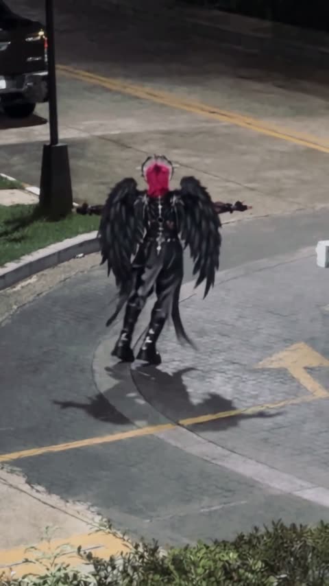 Serbian Dancing Lady — Angelo caduto: un fotogramma del video del trend