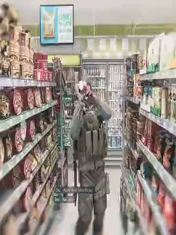 MW4 — 편의점 쇼핑: 트렌드 영상의 한 장면