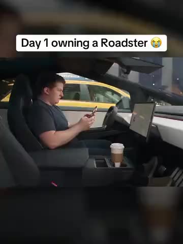 Tesla Roadster — o primeiro dia: um quadro do vídeo da trend